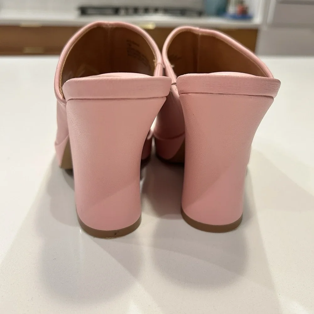 Aqua Dani Platform Barbie Indie Club Sleaze High Heel Mule Sandal Shoe Pink 7M